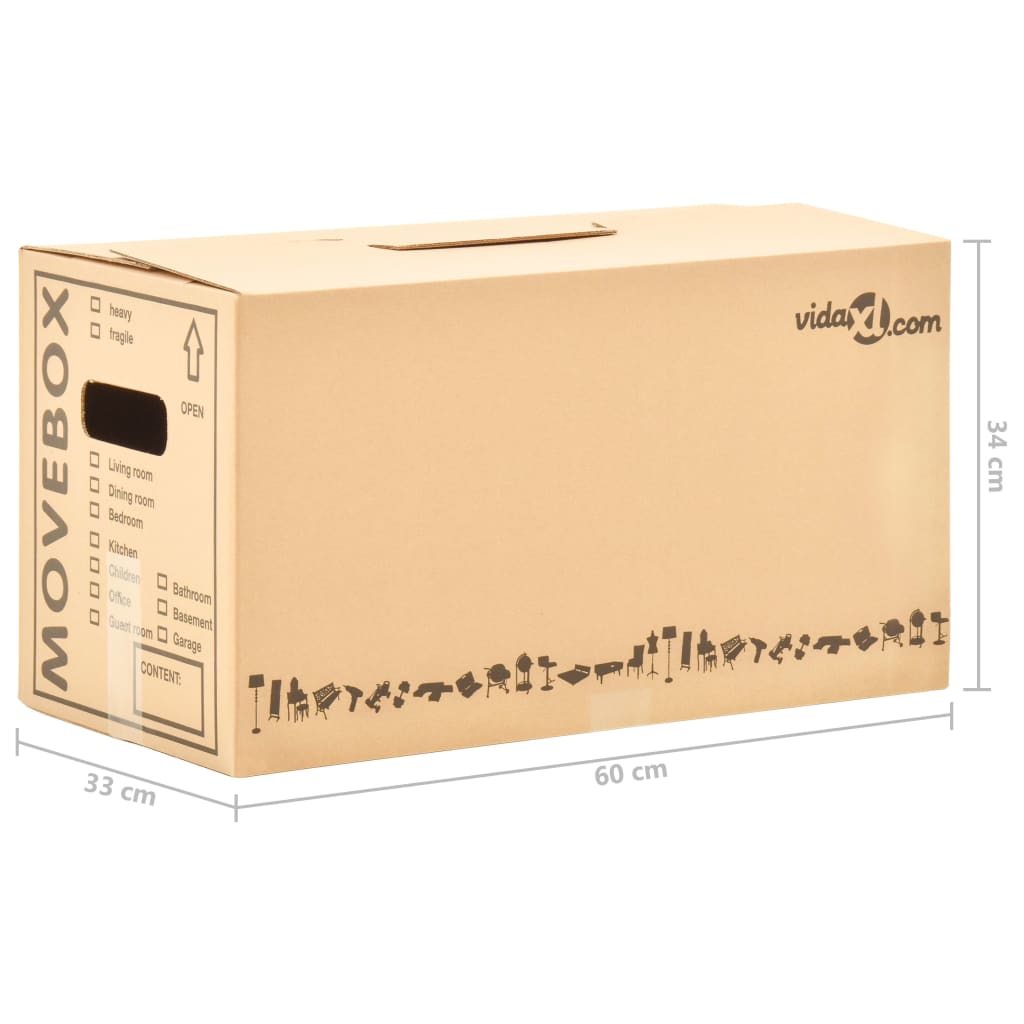 20 db karton költöztetődoboz XXL 60 x 33 x 34 cm 