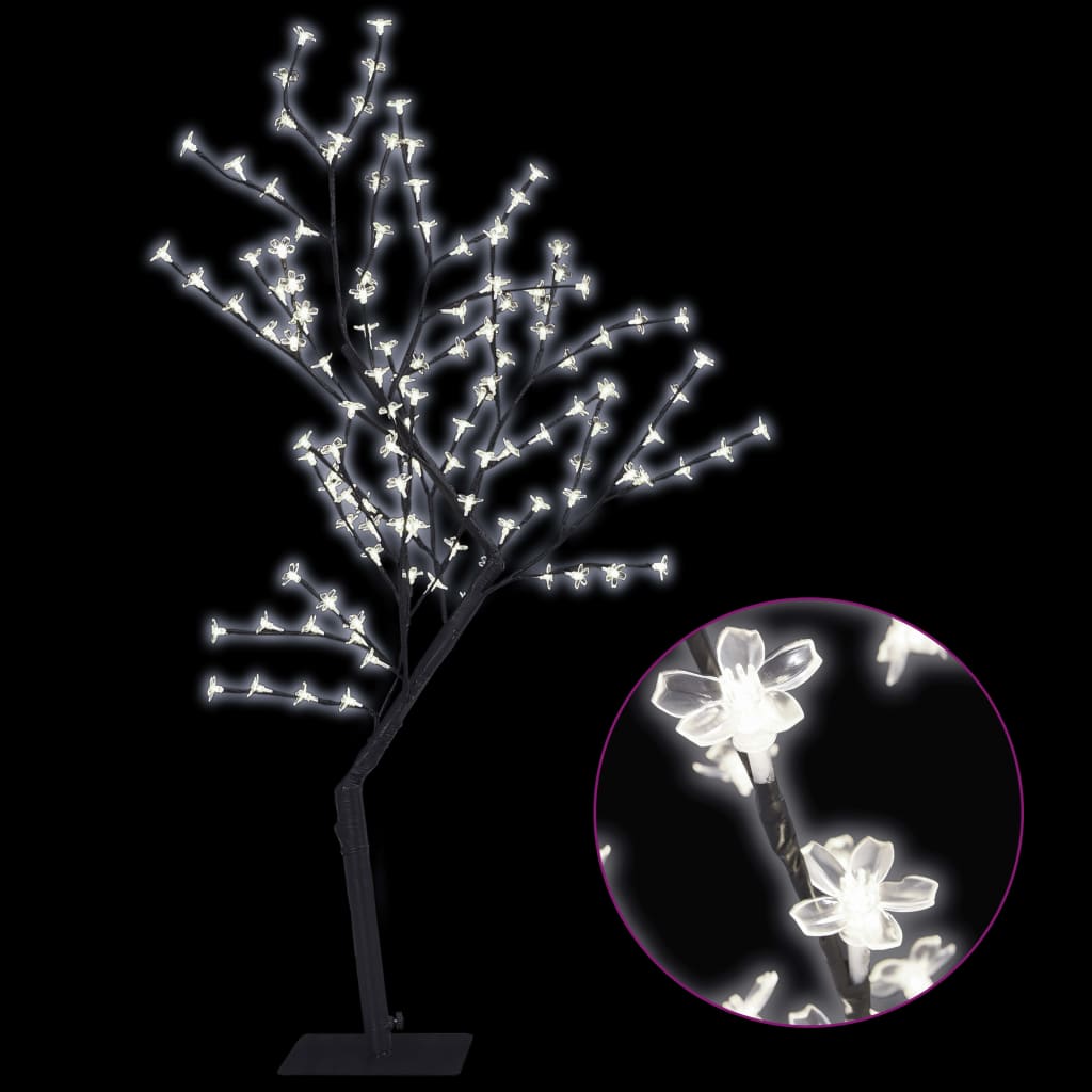 

vidaXL Kerstboom 128 LED's koudwit licht kersenbloesem 120 cm