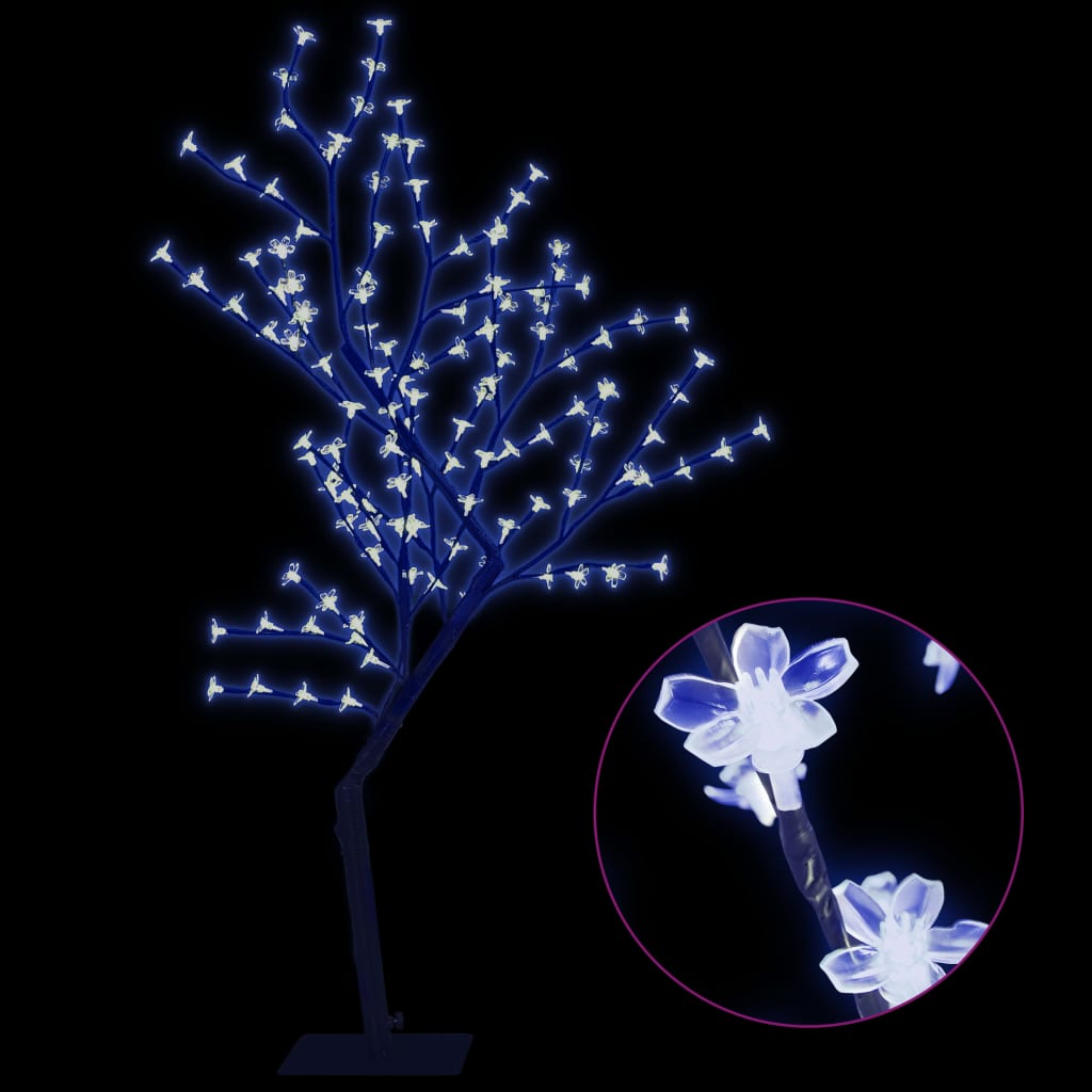 

vidaXL Kerstboom 128 LED's blauw licht kersenbloesem 120 cm