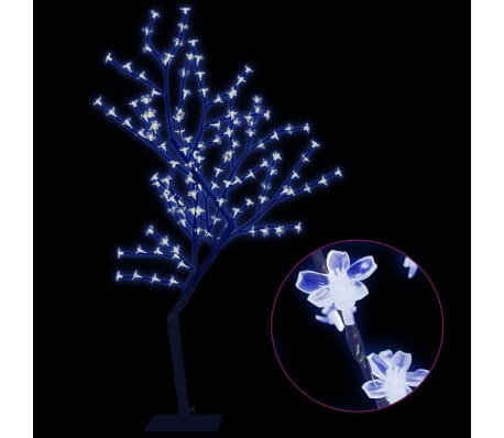 vidaXL Χριστουγεννιάτικο Δέντρο Κερασιά 128 LED Μπλε Φως 120 εκ.