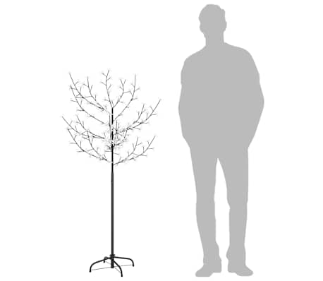vidaXL Juletre 120 lysdioder blått lys kirsebærblomst 150 cm