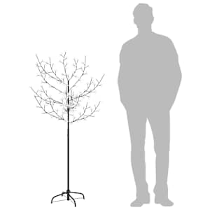 vidaXL Juletre 120 lysdioder blått lys kirsebærblomst 150 cm