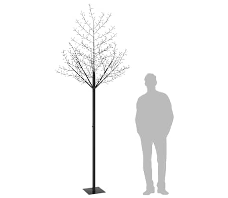 vidaXL Božično drevesce s 600 LED lučkami češnjevi cvetovi 300 cm