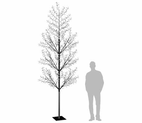 vidaXL Juletre 1200 lysdioder bl&aring;tt lys kirseb&aelig;rblomst 400 cm