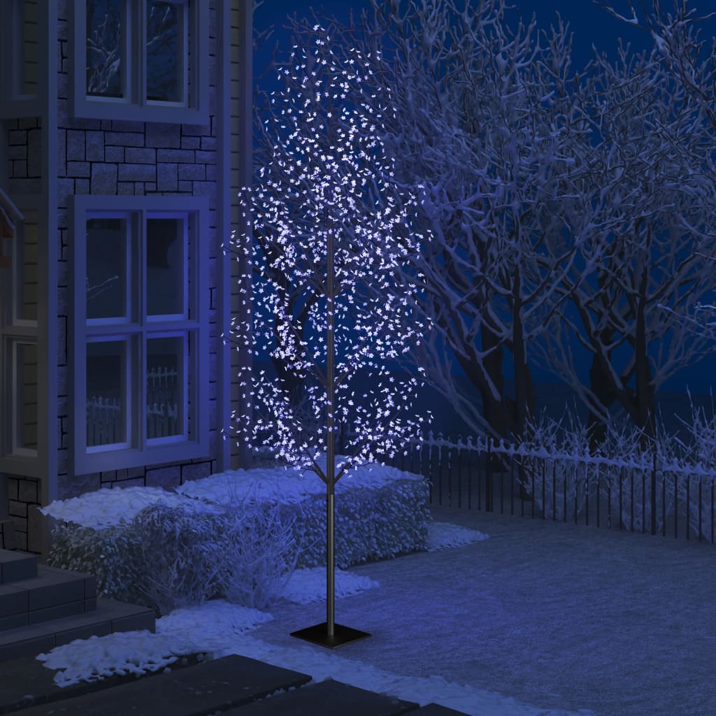 vidaXL Pom Crăciun, 1200 LED-uri lumină albastră flori de cireș 400 cm vidaXL