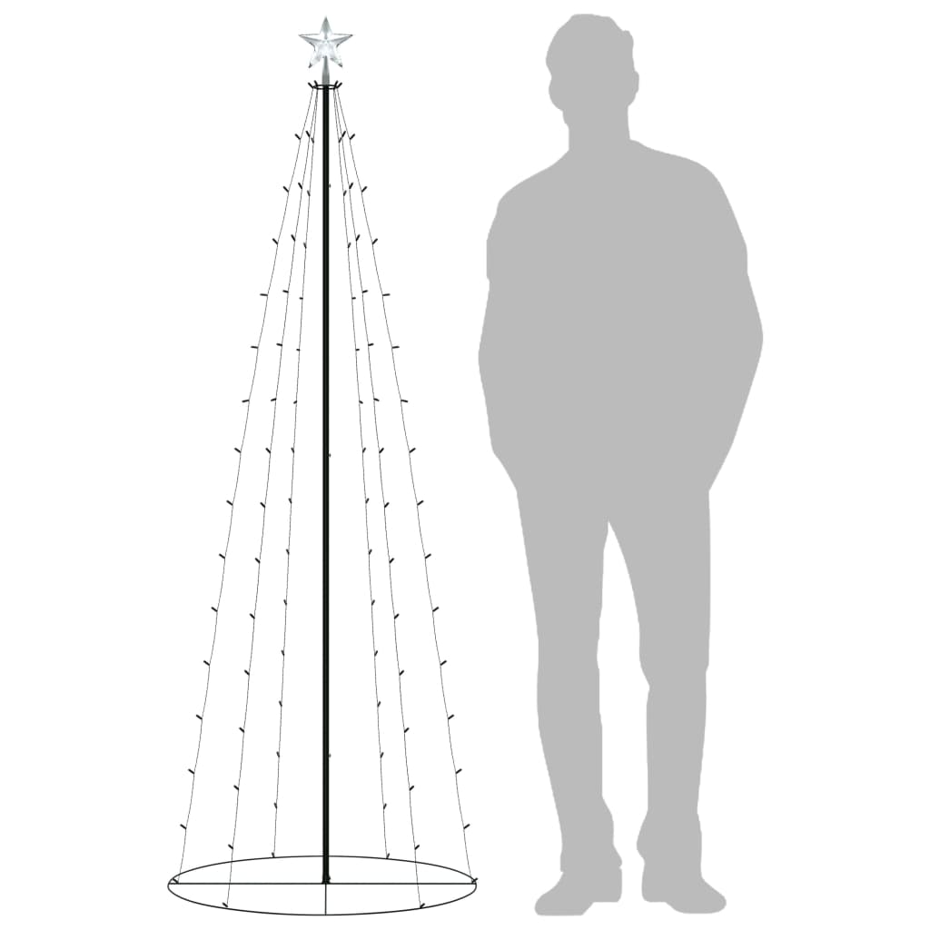 vidaXL Árbol de Navidad forma de cono 100 LED de colores 70x180 cm