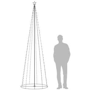 vidaXL Arbre de Noël cône 330 LED blanc chaud décoration 100x300 cm