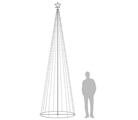 vidaXL Árbol de Navidad cónico 752 LEDs blanco cálido 160x500 cm