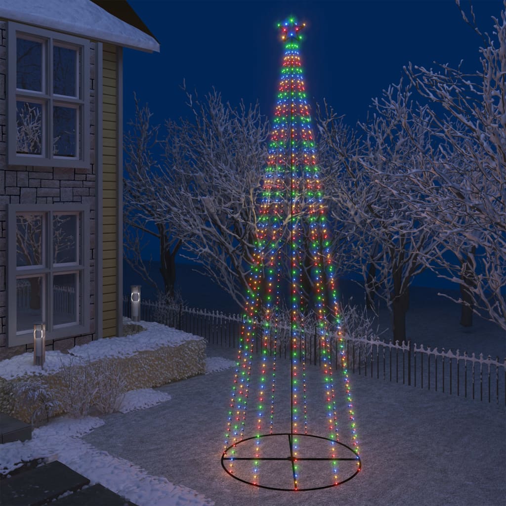 vidaXL lysende juletræ 160x500 cm 752 LED'er farverigt lys