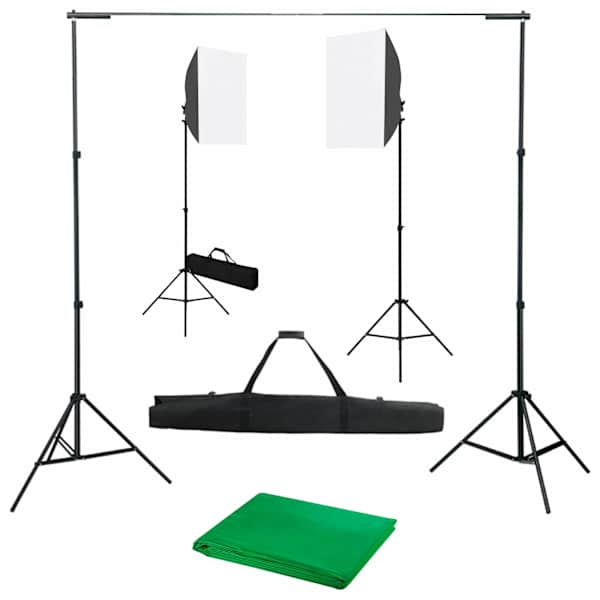 vidaXL fotostuudiokomplekt valgustuse ja taustapildiga