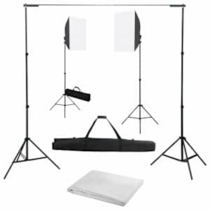 vidaXL fotostuudiokomplekt valgustuse ja taustapildiga