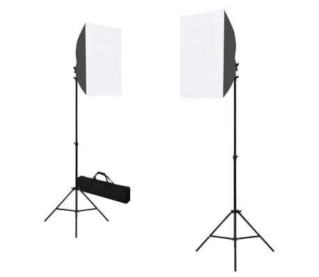 vidaXL Kit de estúdio fotográfico com softbox de iluminação e fundo