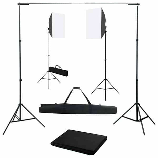 vidaXL fotostuudiokomplekt valgustuse ja taustapildiga