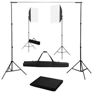 vidaXL fotostuudiokomplekt valgustuse ja taustapildiga
