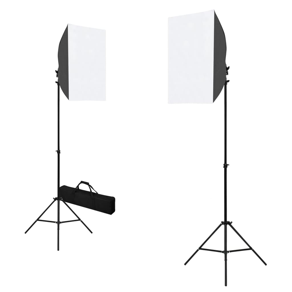 vidaXL Fotostudio med softbox-lampor och bakgrund