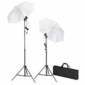 Foto studio set s fotopozadím, osvětlením a deštníky - obrázek 3