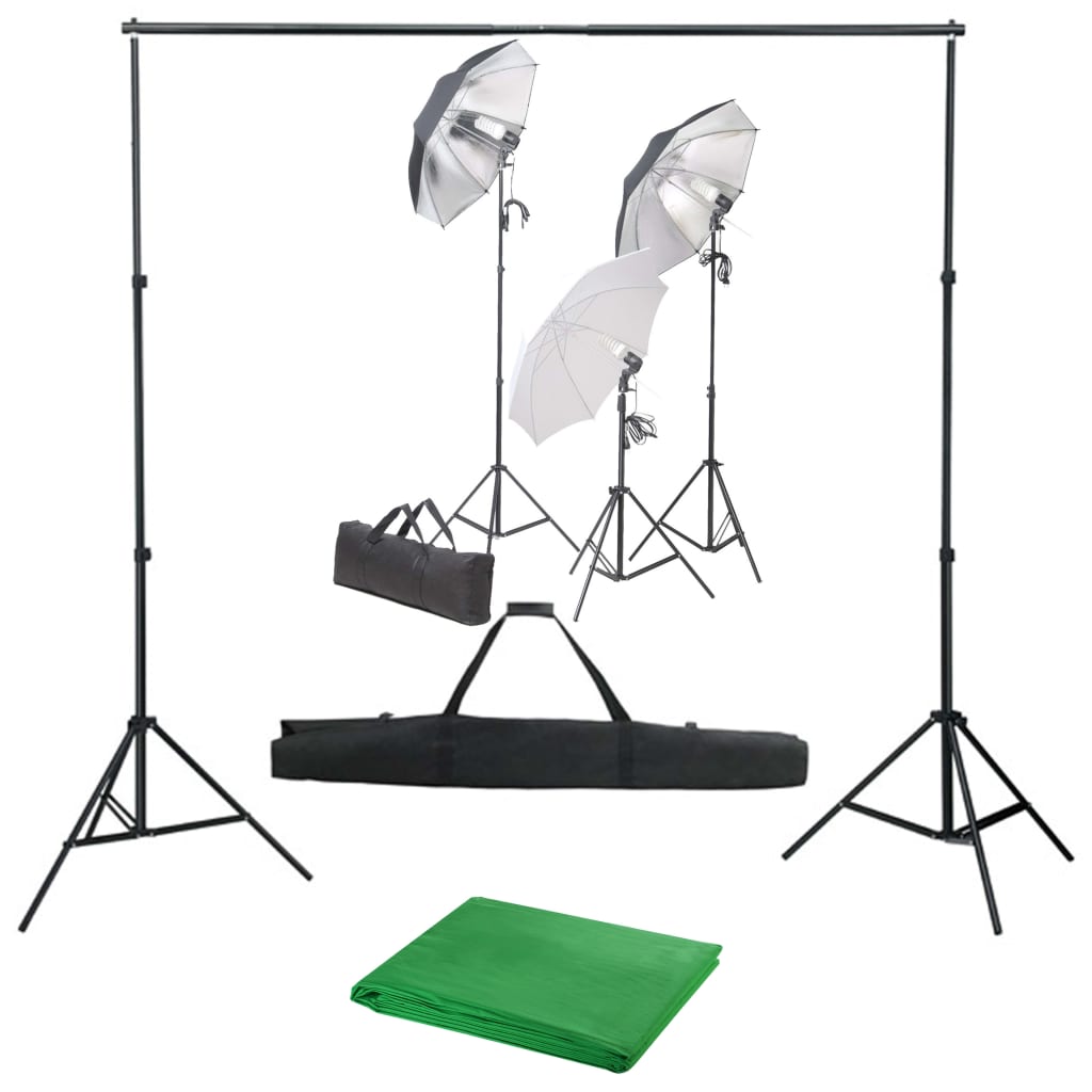 Fotostudio-Set mit Lampen-Set und Hintergrund