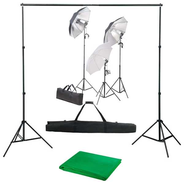 vidaXL fotostuudiokomplekt valgustuse ja taustapildiga