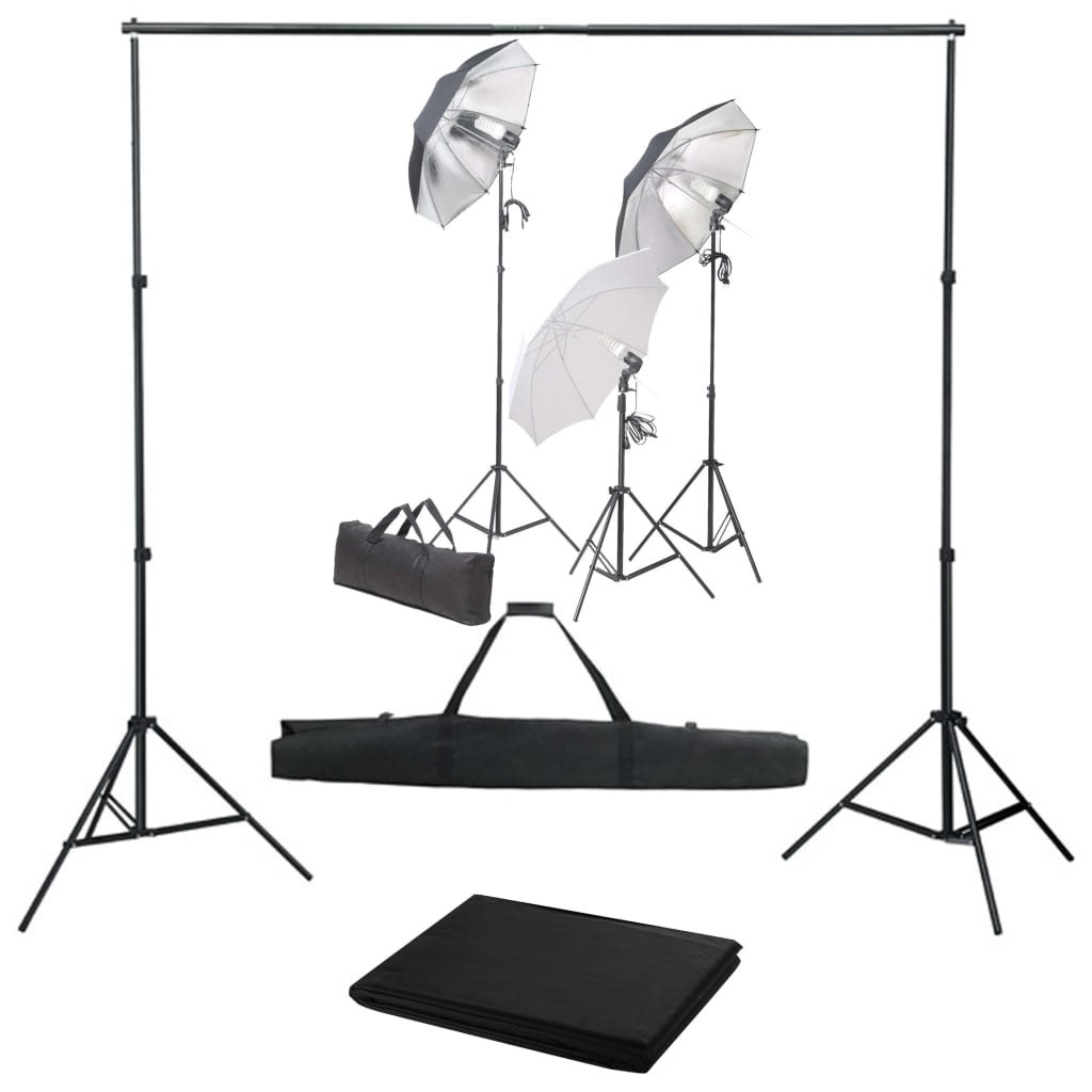 Kit de studio photo avec ensemble d'éclairage et toile de fond