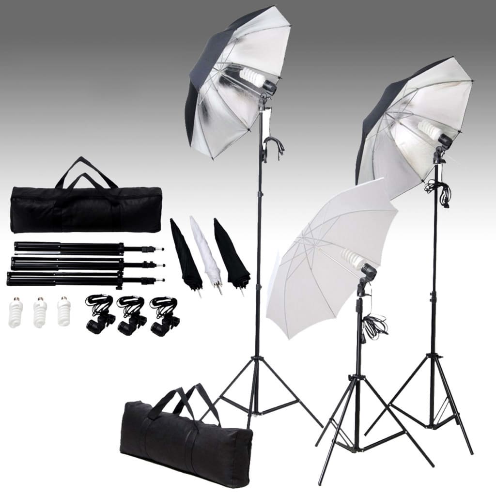 

vidaXL Fotostudioset met verlichtingsset en achtergrond