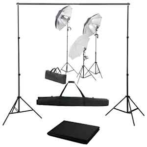 vidaXL fotostuudiokomplekt valgustuse ja taustapildiga