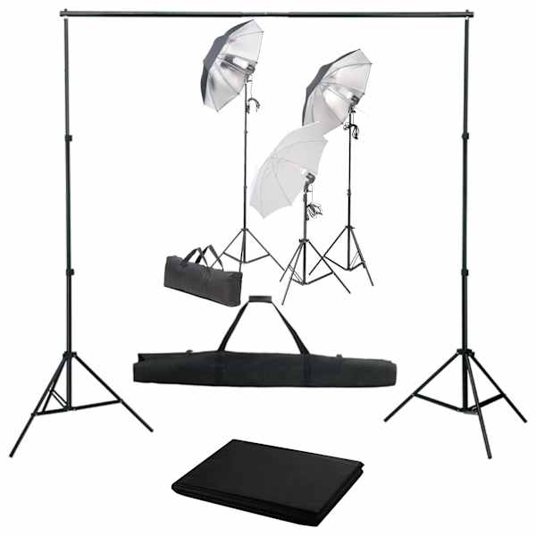 vidaXL fotostuudiokomplekt valgustuse ja taustapildiga