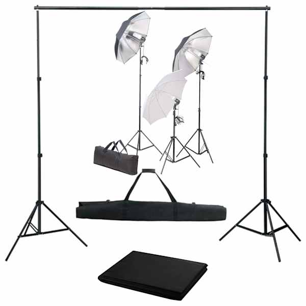 vidaXL fotostuudiokomplekt valgustuse ja taustapildiga