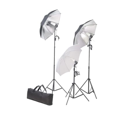 vidaXL Kit de estudio fotográfico con set de luces, fondo y reflector