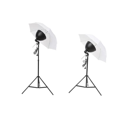 vidaXL Fotostudio med studiolampor, bakgrund och reflexskärm