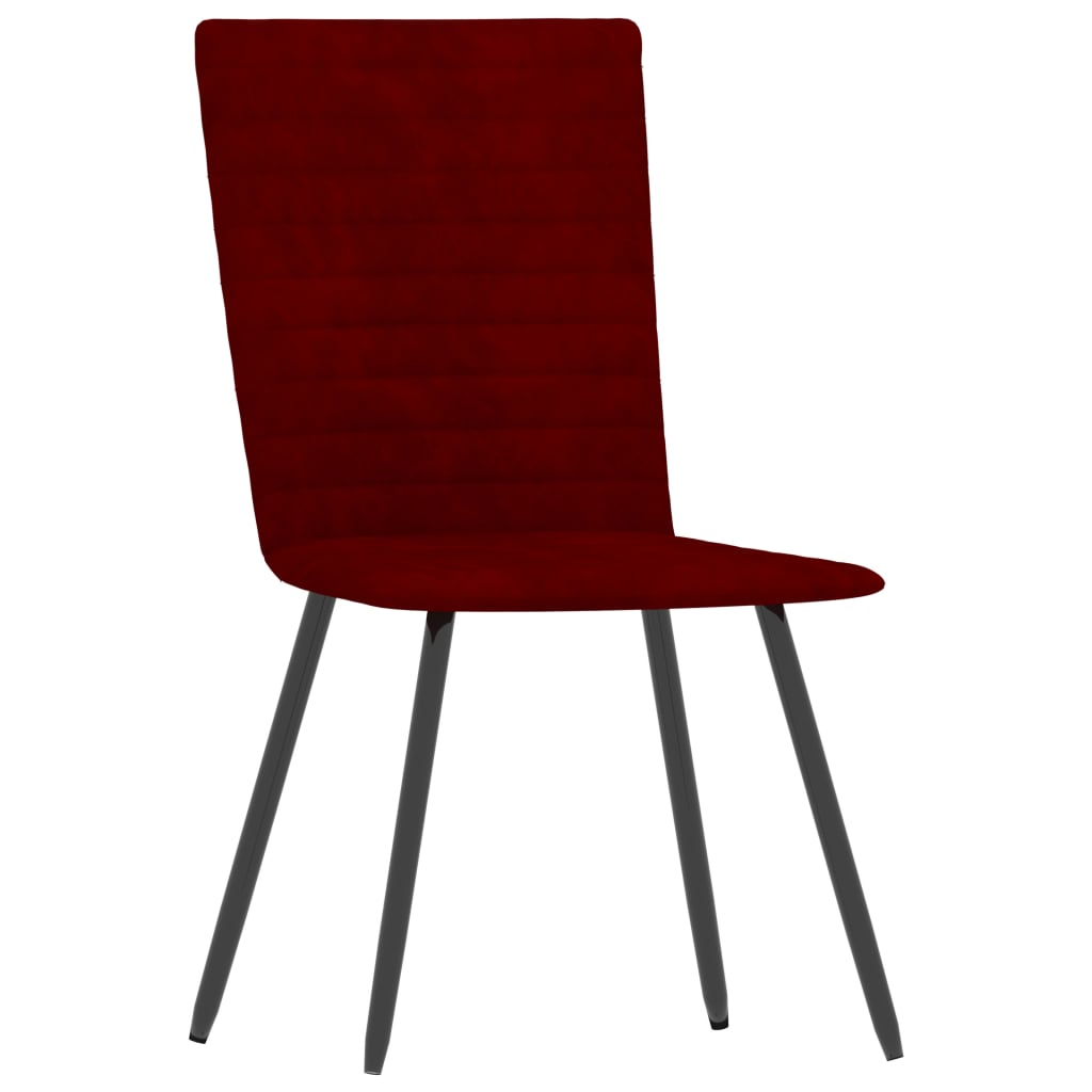 vidaXL Valgomojo kėdės, 6vnt., raudonojo vyno spalvos, aksomas