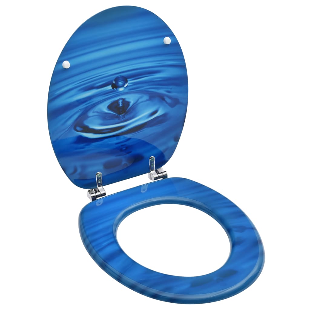 vidaXL Capac WC, MDF, albastru, model strop de apă imagine vidaxl.ro
