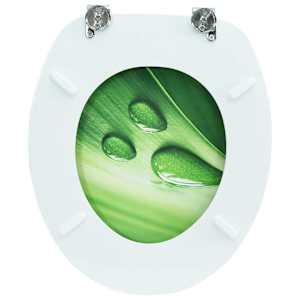 WC sedátko s víkem MDF zelené motiv vodních kapek - obrázek 7