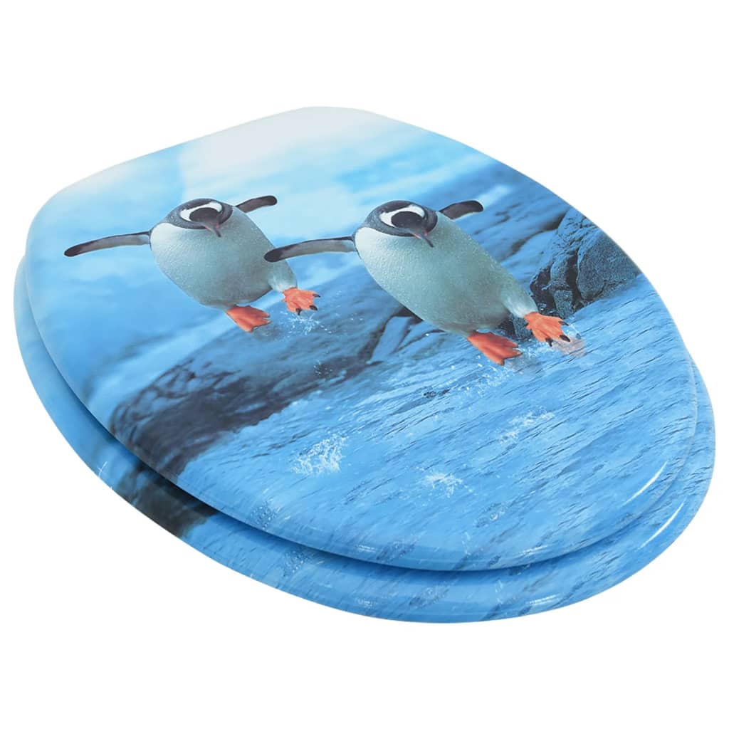 Thumbnail - vidaXL Toilettensitz mit Deckel MDF Pinguin-Design