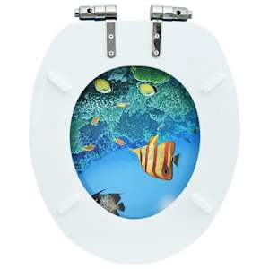 WC sedátko s funkcí pomalého sklápění MDF podmořský motiv - obrázek 7