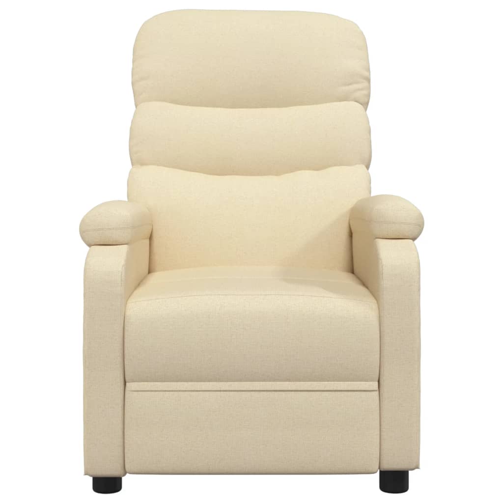 vidaXL Recliner Chair Cream Fabric