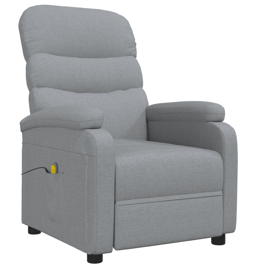 vidaXL Masážní křeslo světle šedé textil