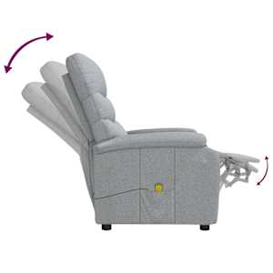 Masážní křeslo světle šedé textil - obrázek 6