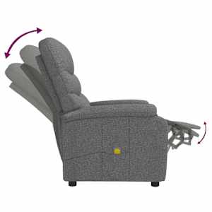 Masážní křeslo tmavě šedé textil - obrázek 6