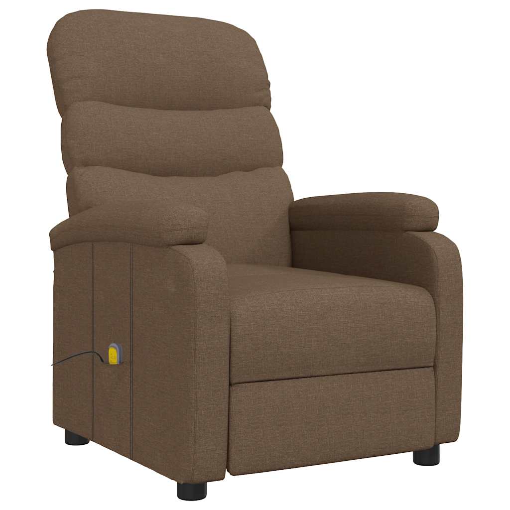 vidaXL Masážní křeslo hnědé textil