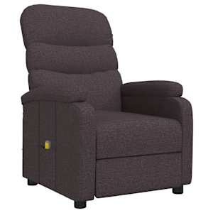 Masážní křeslo tmavě hnědé textil - obrázek 2