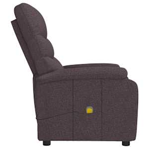Masážní křeslo tmavě hnědé textil - obrázek 4