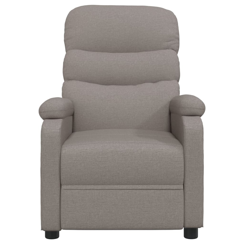 vidaXL Sillón de masaje reclinable de tela gris taupé