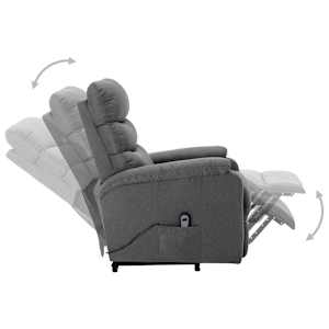 Zvedací křeslo světle šedé textil - obrázek 4