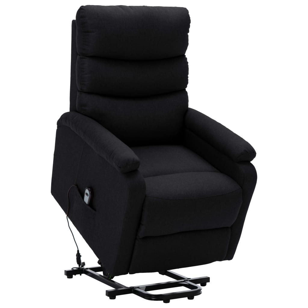 vidaXL Fotoliu cu ridicare, negru, material textil