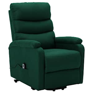 Zvedací křeslo tmavě zelené textil - obrázek 2