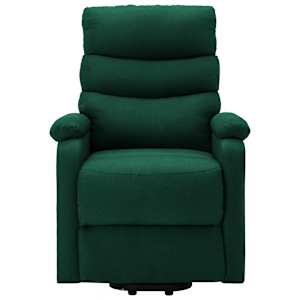 Zvedací křeslo tmavě zelené textil - obrázek 3