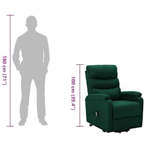Zvedací křeslo tmavě zelené textil - obrázek 8