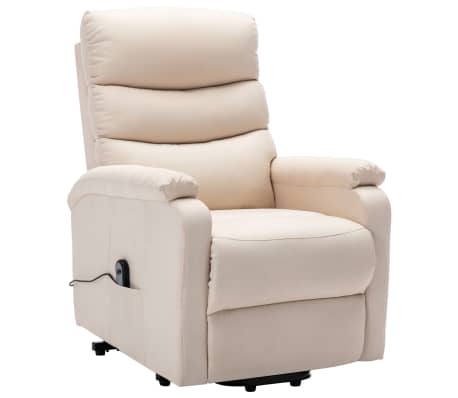 vidaXL Sillón elevable tela crema