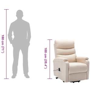 Zvedací křeslo krémové textil - obrázek 8