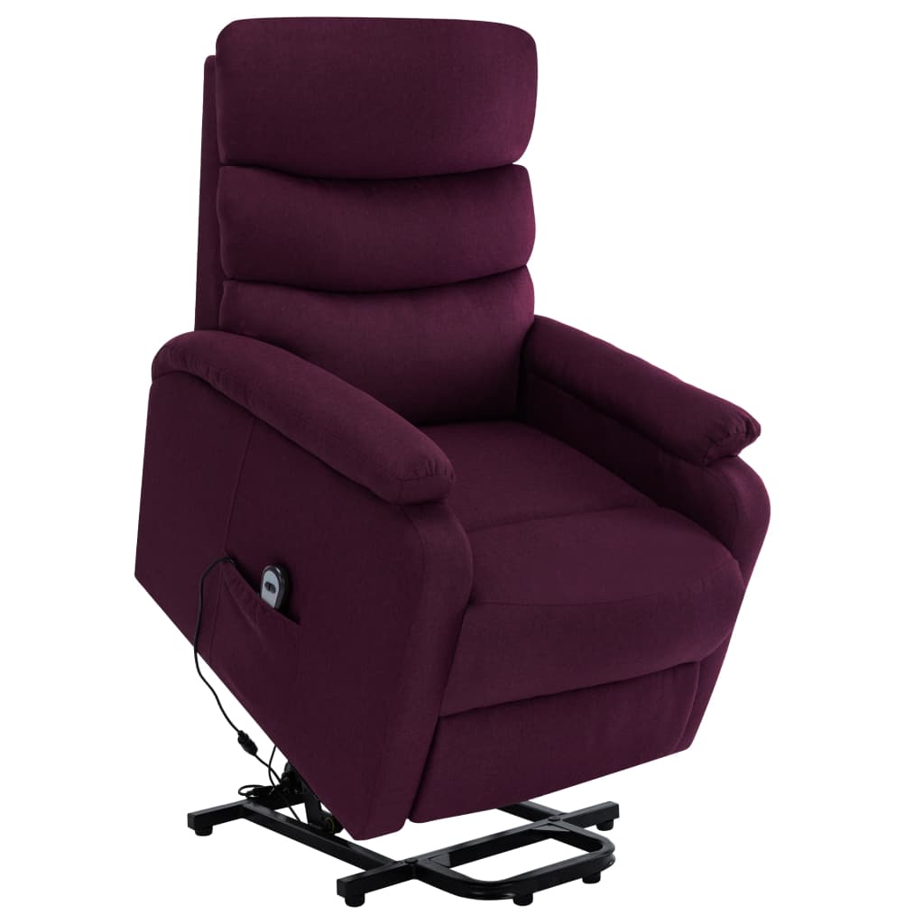 vidaXL Fotoliu masaj cu ridicare verticală, violet, material textil vidaXL